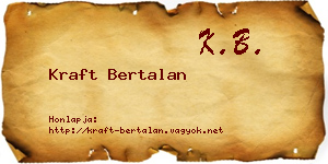 Kraft Bertalan névjegykártya